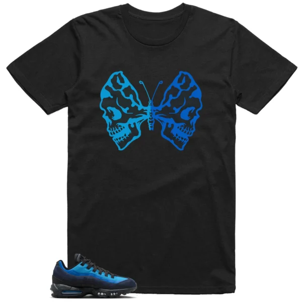 Butterfly Skulls Shirt for Air Max 95 x Stash Black and Harbor Blue Fans