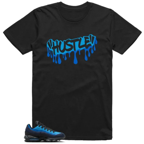 Hustle Drip Tee Matching Air Max 95 x Stash Black and Harbor Blue