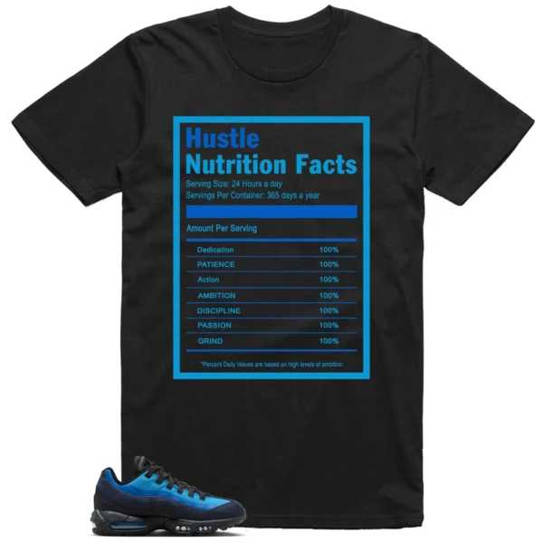 Hustle Facts: Motivational Graphic for Air Max 95 x Stash Black and Harbor Blue