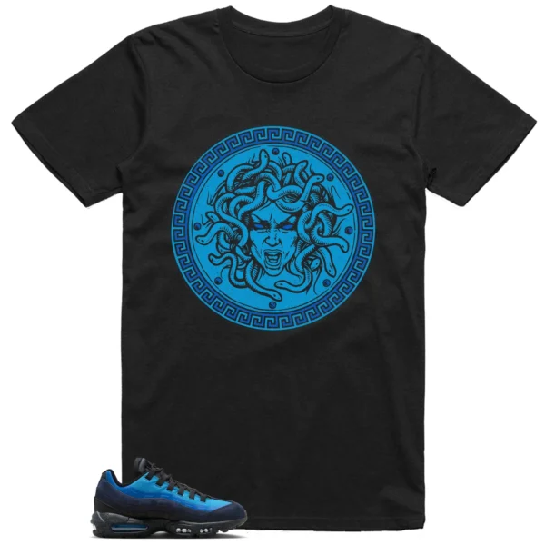 Medusa Tee for Air Max 95 x Stash Black and Harbor Blue Kicks