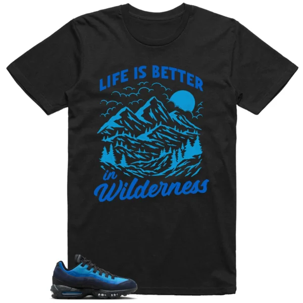 Wilderness Tee - Perfect with Air Max 95 x Stash Black and Harbor Blue