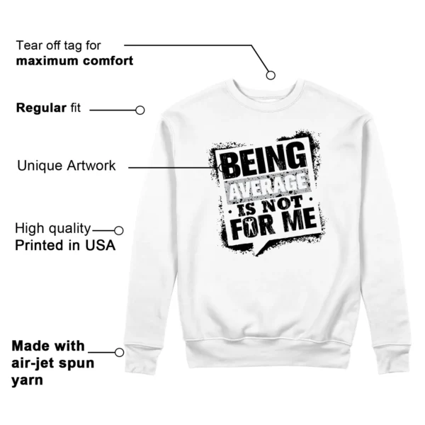 Average Not Me Sweatshirt Matches Air Jordan 5 Reverse Metallic Sneaker Features