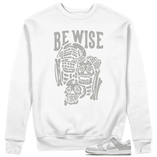 Nike Dunk Low Grey Fog 'Be Wise' Matching Sweatshirt