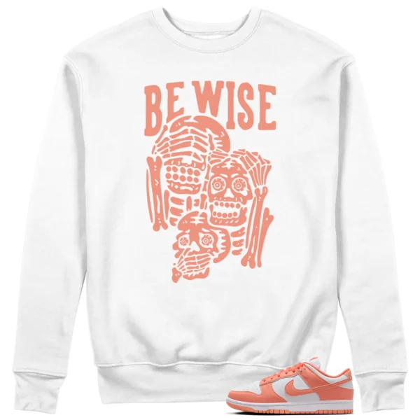 Nike Dunk Low Light Wild Mango 'Be Wise' Matching Sweatshirt