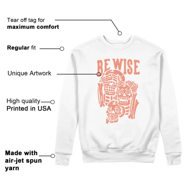 Nike Dunk Low Light Wild Mango 'Be Wise' Matching Sweatshirt Features