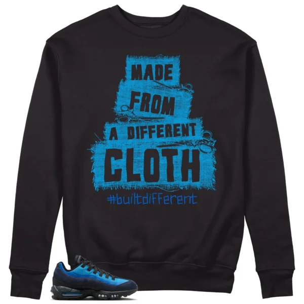 Built Different Sweatshirt for Air Max 95 x Stash Black and Harbor Blue