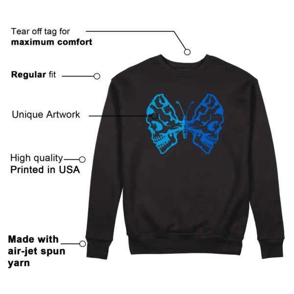 Butterfly Skulls Sweatshirt for Air Max 95 x Stash Black and Harbor Blue Fans Features