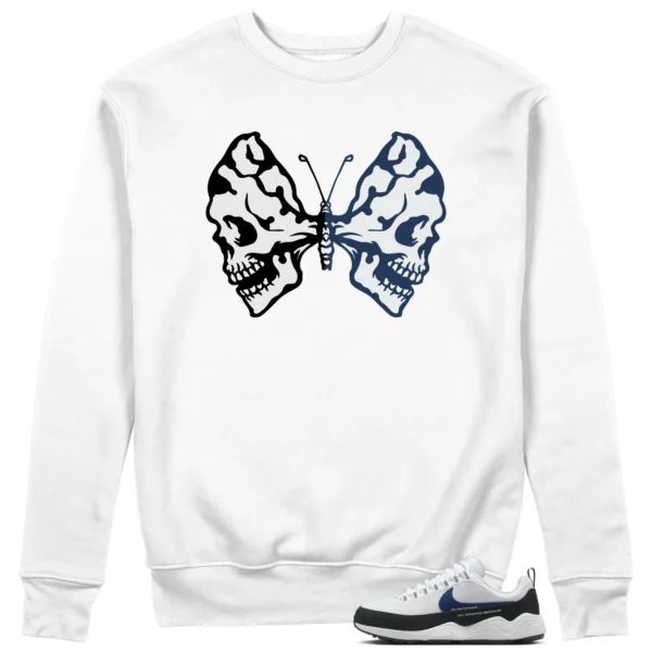 Butterfly Skulls Sweatshirt for Air Zoom Spiridon Fragment Blue Void Fans