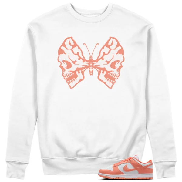 Butterfly Skulls Sweatshirt for Nike Dunk Low Light Wild Mango Fans