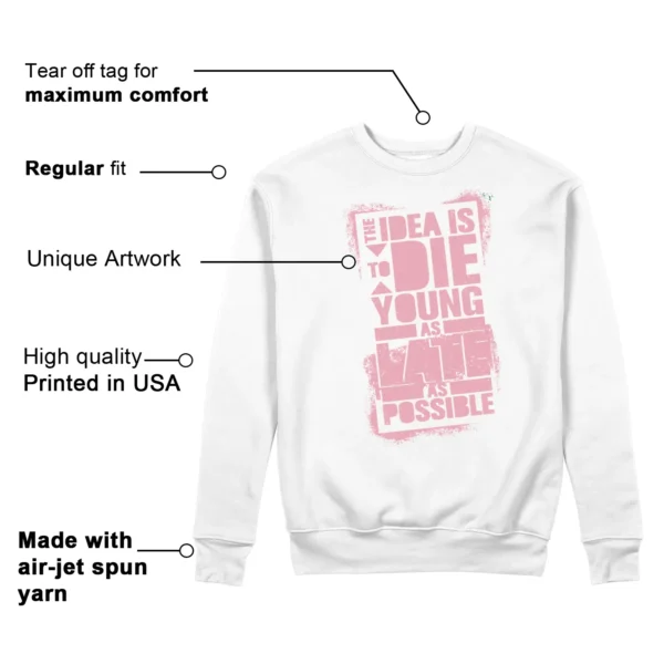 Die Young Sweatshirt to Match Nike Dunk Low Elemental Pink Features