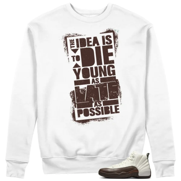 Die Young Sweatshirt to Match SoleFly x Air Jordan 12 Cafecito