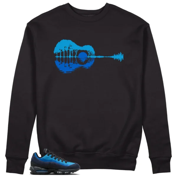 Guitar Sweatshirt for Air Max 95 x Stash Black and Harbor Blue Sneaker