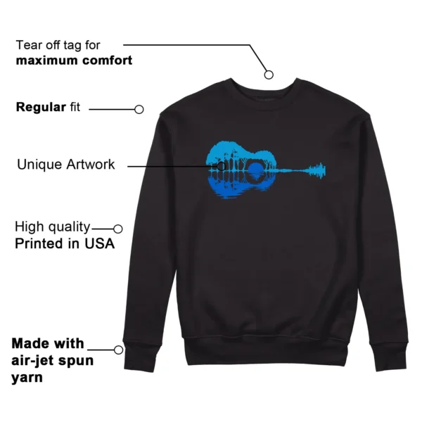 Guitar Sweatshirt for Air Max 95 x Stash Black and Harbor Blue Sneaker Features