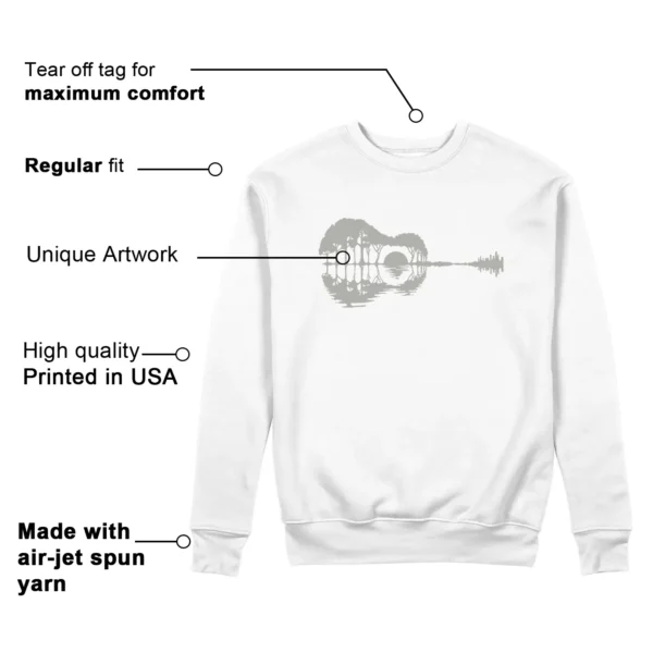 Guitar Sweatshirt for Nike Dunk Low Grey Fog Sneaker Features