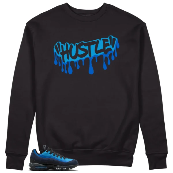 Hustle Drip Sweat Matching Air Max 95 x Stash Black and Harbor Blue