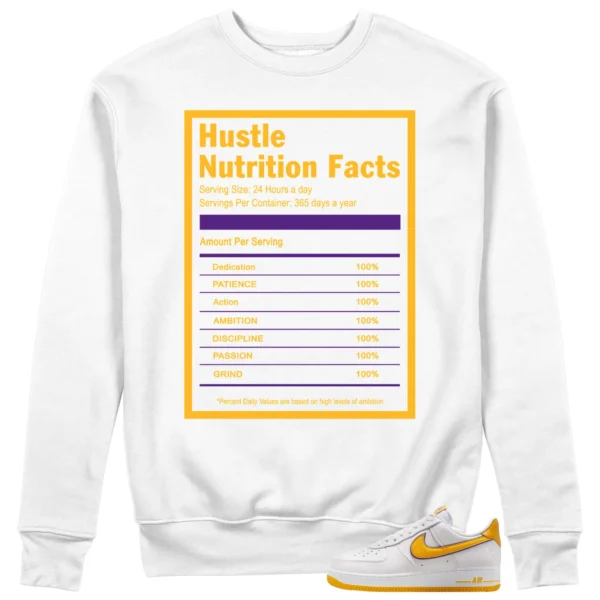 Hustle Facts: Motivational Sweatshirt for Nike Air Force 1 Low Kobe Bryant