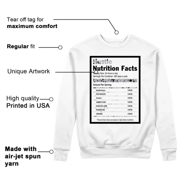 Hustle Facts: Motivational Sweatshirt for Air Jordan 5 Reverse Metallic Features