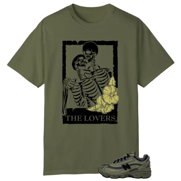 Lovers Tee for New Balance 1000 Dark Olivine Sneakers