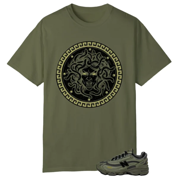 Medusa Tee for New Balance 1000 Dark Olivine Kicks