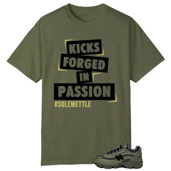 Passion Kicks Tee - Perfect Match for New Balance 1000 Dark Olivine