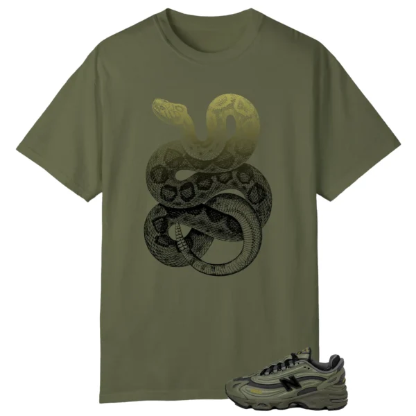 Python Snake Shirt for New Balance 1000 Dark Olivine Sneaker