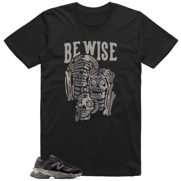 New Balance 9060 Black Castlerock Grey 'Be Wise' Matching Shirt