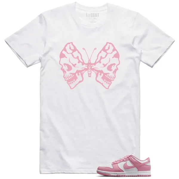 Butterfly Skulls Shirt for Nike Dunk Low Elemental Pink Fans