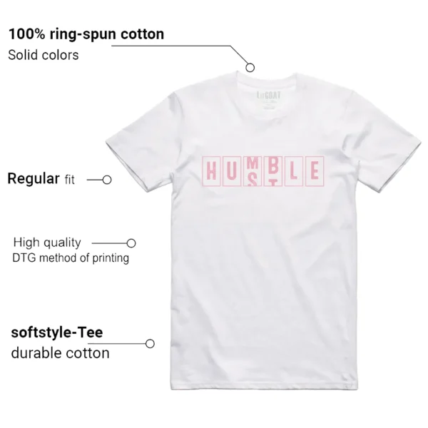 Nike Dunk Low Elemental Pink - Hustle Humble T-Shirt Features