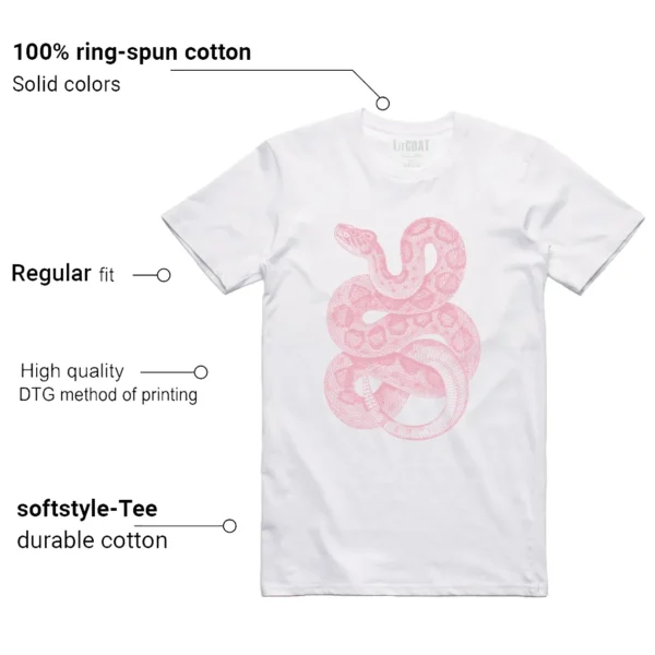 Python Snake Shirt for Nike Dunk Low Elemental Pink Sneaker Features