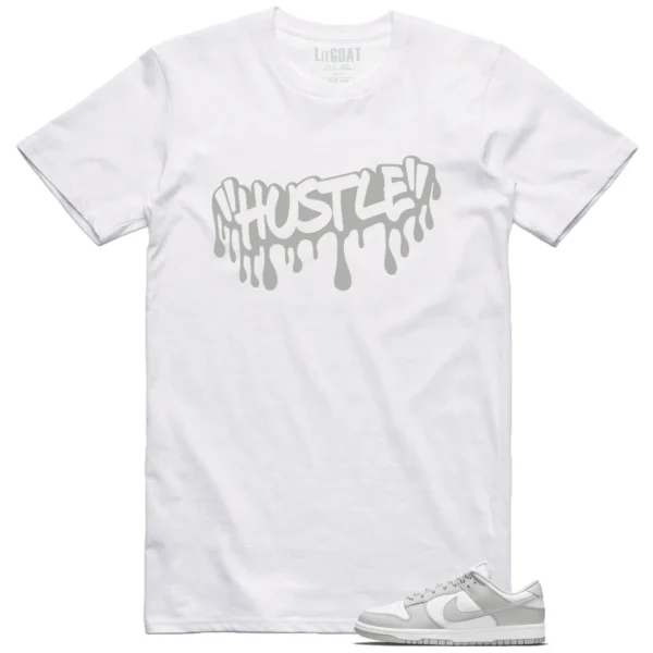 Hustle Drip Tee Matching Nike Dunk Low Grey Fog