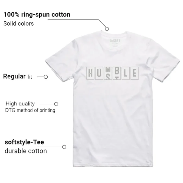 Nike Dunk Low Grey Fog - Hustle Humble T-Shirt Features