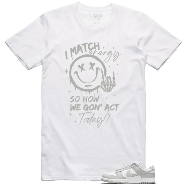 Nike Dunk Low Grey Fog Matching Tee Shirt - Match Energy