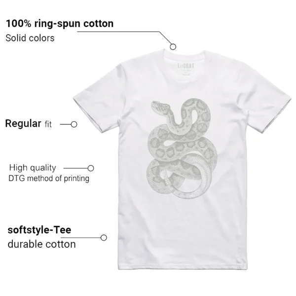 Python Snake Shirt for Nike Dunk Low Grey Fog Sneaker Features