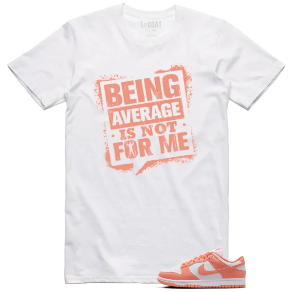 Average Not Me Tee Matches Nike Dunk Low Light Wild Mango Sneaker