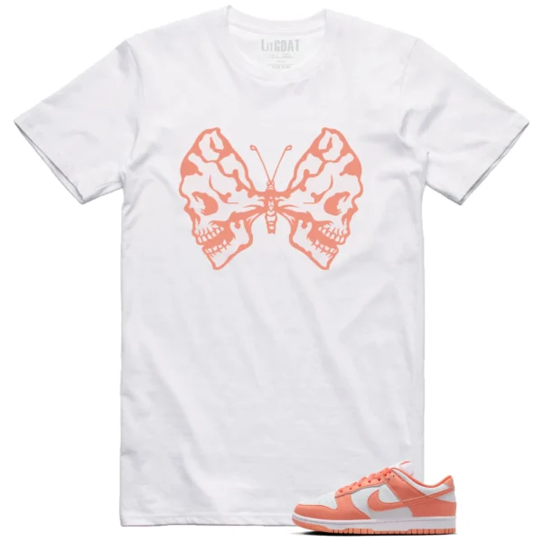 Butterfly Skulls Shirt for Nike Dunk Low Light Wild Mango Fans