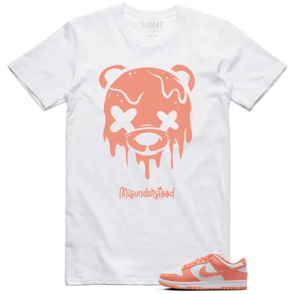 Nike Dunk Low Light Wild Mango Matching Tee - Drippy Bear Graphic