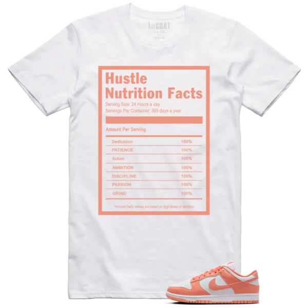 Hustle Facts: Motivational Graphic for Nike Dunk Low Light Wild Mango