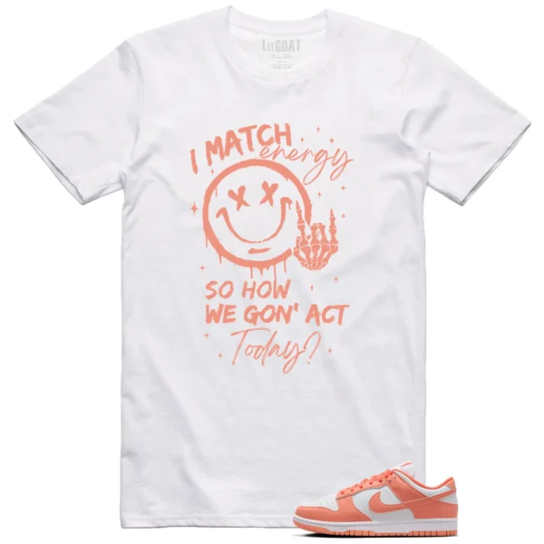 Nike Dunk Low Light Wild Mango Matching Tee Shirt - Match Energy