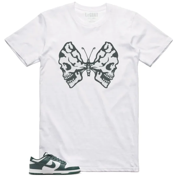 Butterfly Skulls Shirt for Nike Dunk Low Vintage Green Fans