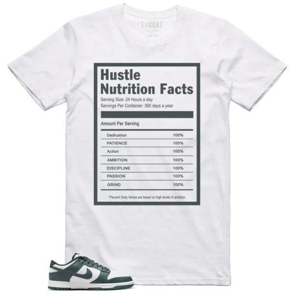 Hustle Facts: Motivational Graphic for Nike Dunk Low Vintage Green