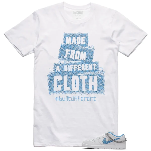 Built Different Tee for Nike SB Dunk Low Pro x Nicole Hause White University Blue