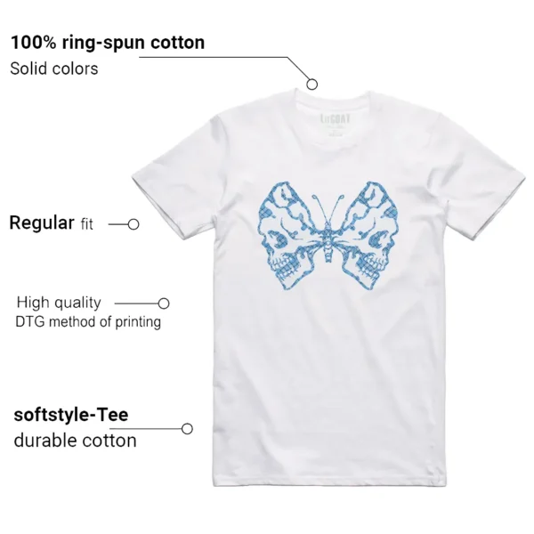 Butterfly Skulls Shirt for Nike SB Dunk Low Pro x Nicole Hause White University Blue Fans Features