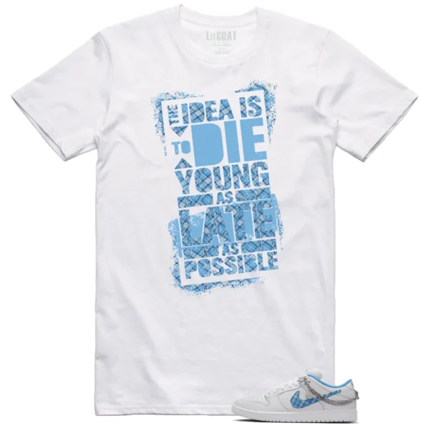 Die Young MatchShirt to Style Nike SB Dunk Low Pro x Nicole Hause White University Blue