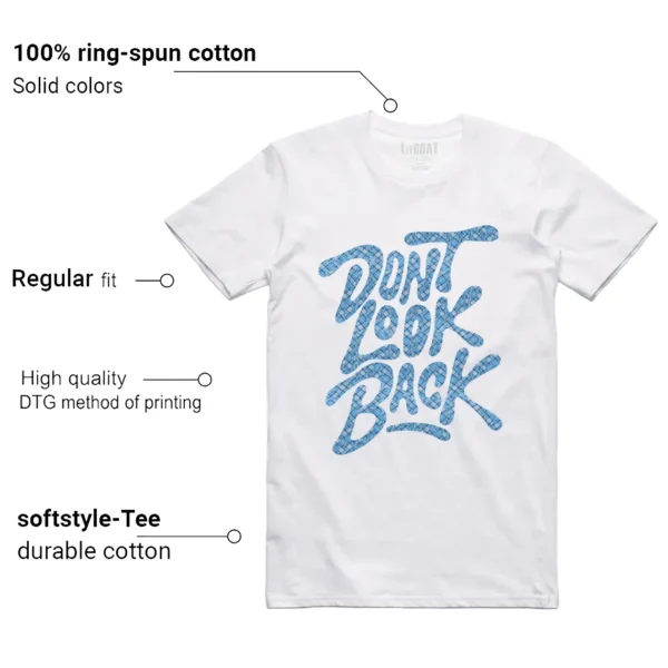 Nike SB Dunk Low Pro x Nicole Hause White University Blue Style: Don't Look Back Shirt Features