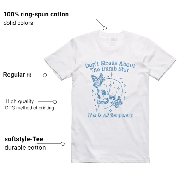 Style Nike SB Dunk Low Pro x Nicole Hause White University Blue With This Don't Stress TShirt Features