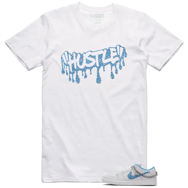 Hustle Drip Tee Matching Nike SB Dunk Low Pro x Nicole Hause White University Blue