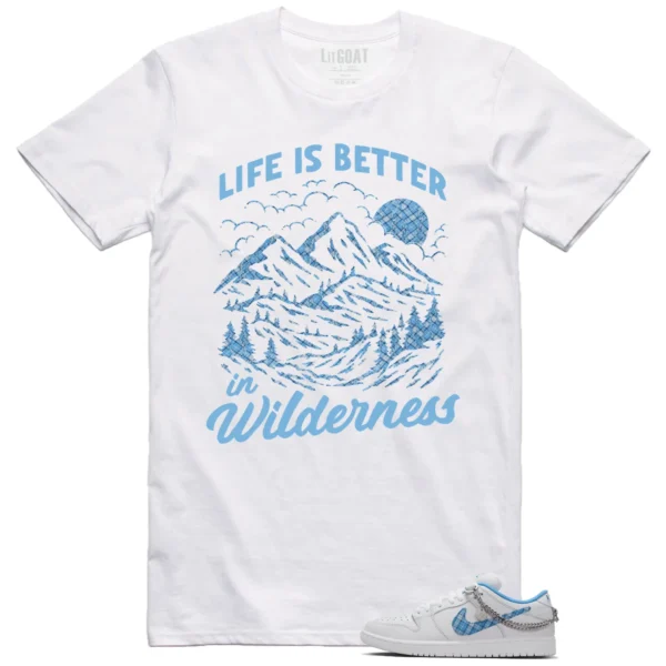 Wilderness Tee - Perfect with Nike SB Dunk Low Pro x Nicole Hause White University Blue