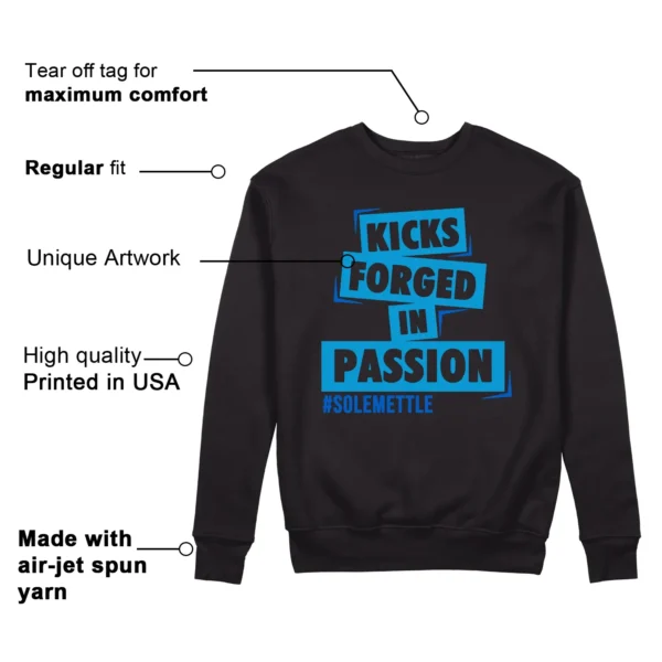 Passion Kicks Sweatshirt - Perfect Match for Air Max 95 x Stash Black and Harbor Blue Features