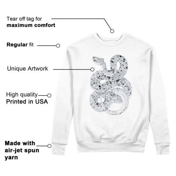 Python Snake Sweatshirt for Air Jordan 5 Reverse Metallic Sneaker Features