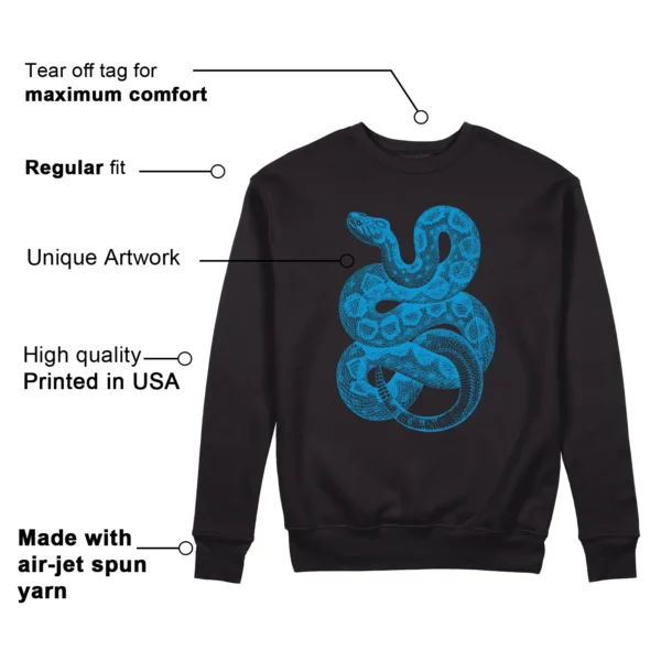 Python Snake Sweatshirt for Air Max 95 x Stash Black and Harbor Blue Sneaker Features